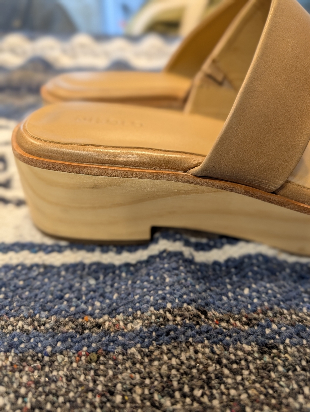 Nisolo All Day Ellie Clogs – Tan Leather Platform Sandals – Size 7.5 - Picture 7 of 11
